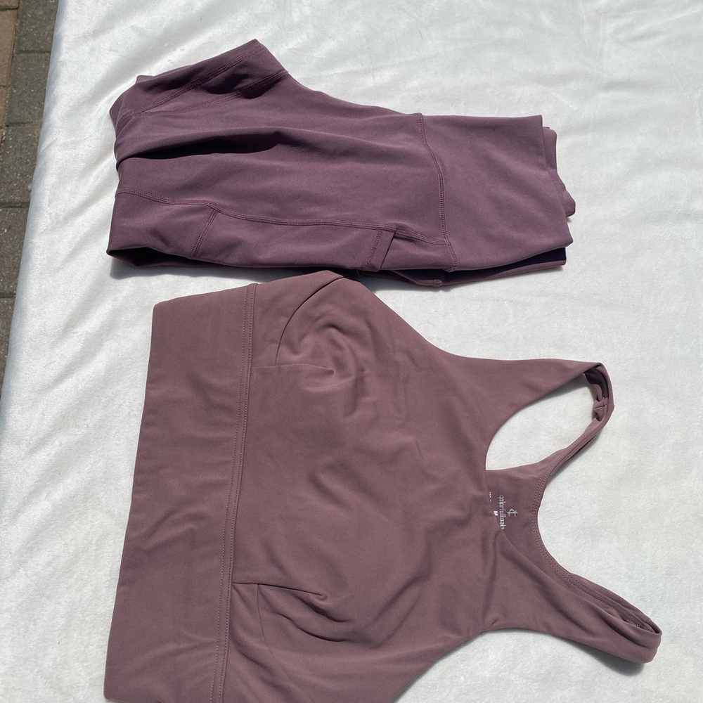 Women's Purple Leggings and Sports Bra Set M